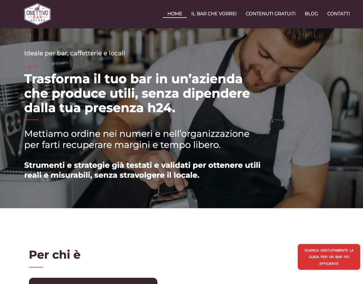 La home del locale prima del rifacimento